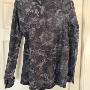 Lululemon Black Camo Long Sleeve Top